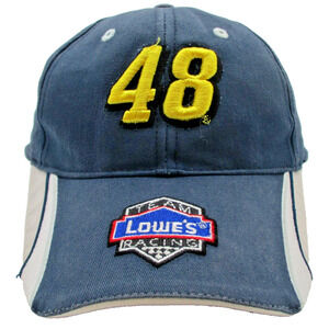Jimmie Johnson 48 Lowes Racing Hat Cap Strap Back One Size Blue NASCAR Action